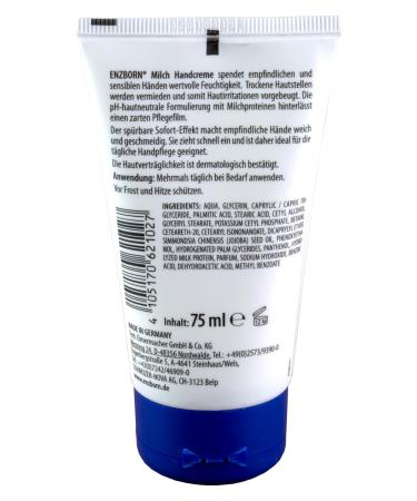 Enzborn Milk Hand Cream 75 ml - Nourishing & Moisturizing | International Shipping Available - Buy Online on GoSupps.com