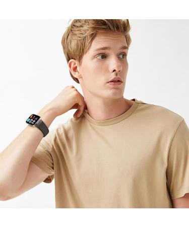Shop BTTNG Adjustable Breathable Nylon Bracelet for Xiaomi Redmi Watch 3 Active - Unisex Sport Solo Loop Replacement in Deep Black + Reflective Black - Buy Online on GoSupps.com