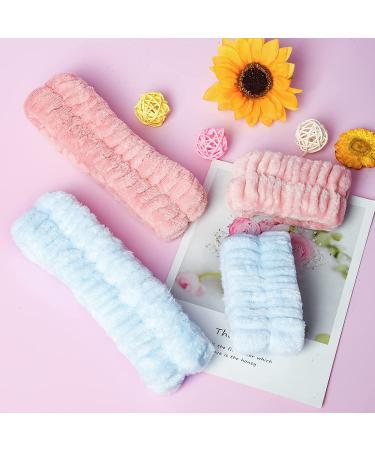 Pink White Blue Grey Spa Facial Headband Set | Soft Microfiber Makeup Hair Wraps for Women | 12 Pieces - Buy Online on GoSupps.com