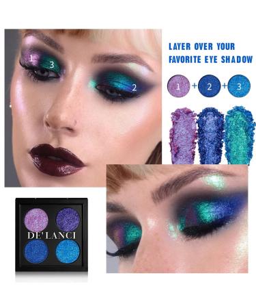 Multichrome Metallic Chameleon Eyeshadow Palette - High Pigment Holographic Glitter for Stunning Multi-Dimensional Looks - Vegan & Cruelty-Free - Buy Online on GoSupps.com
