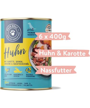 Pets Deli Wet Dog Food - Chicken Carrot Quinoa & Zucchini - Gluten & Sugar-Free (6 x 400g Pack) - Buy Online on GoSupps.com