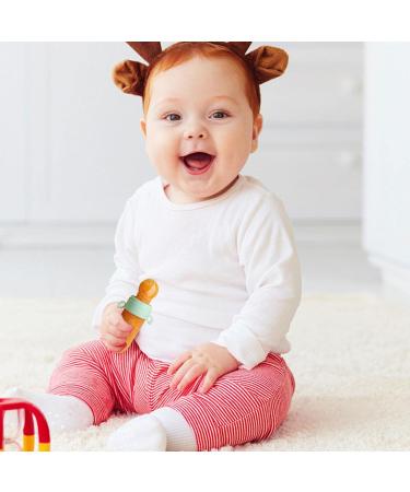 Baby Fruit Feeder - Soft Silicone Snack Pacifier & Massage Toy for Toddlers | Safe Easy to Use Green Design - Buy Online on GoSupps.com