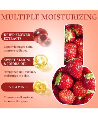 15ml Strawberry Cuticle Oil with Sweet Almond Oil for Nail Repair & Growth - Nail Strengthener for Damaged Nails - Buy Online on GoSupps.com