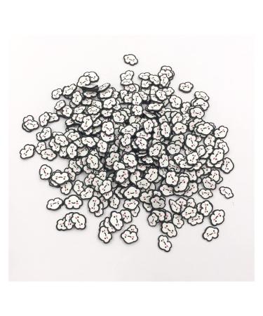 NIANTU108 50g 5 * 6mm Cartoon Cloud Slices Charms Supplies Polymer Soft Clay Sprinkles for Crafts DIY Nail Art Decorations Gift (Color : Black)