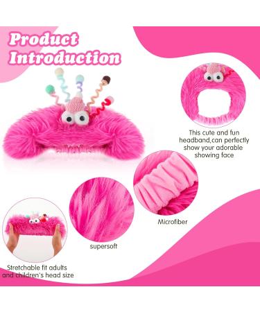 Face Wash Headbands for Women Plush Spa Hair Bands Makeup Headbands Skincare Headbands Cute Fluffy Creative Hair Accessories for Washing Face Funny Gifts for Women Girls (Pink) - Buy Online on GoSupps.com