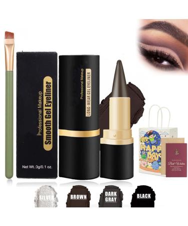 Ayky Eyeliner Ayky Eye Liner Ayky Eyeliner Cream Ayky Long Wear Gel Eyeliner Ayky Natural Black Eyeliner Cream Eye Black Smokey Eyeshadow Palette Stick Goth Halloween Makeup (Brown)