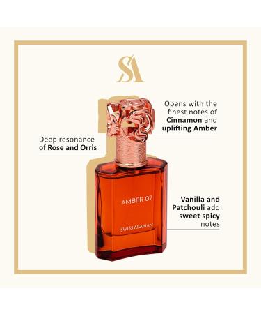 Swiss Arabian Amber 07 - Luxury Products From Dubai - Long Lasting Addictive Personal EDP Spray Fragrance - Seductive Signature Aroma - 1.7 Oz - Buy Online on GoSupps.com