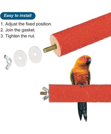 PATICIL 1.1x5.5 Bird Paw Wood Bar Stand - Ideal Cage Accessory for Parrots Lovebirds and Budgies - Red - Buy Online on GoSupps.com