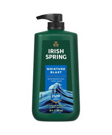 Irish Spring Men's Body Wash with Pump, Moisture Blast, Men's Shower Gel, 30 Oz Pump Moisture Blast 30 Fl Oz (Pack of 1)