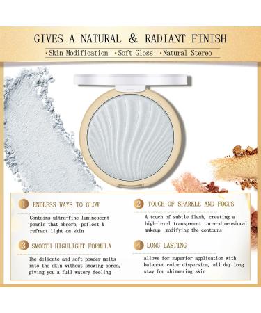 LSxia 12 Colors Face Highlighter Palette - White Glitter Bronzer & Highlighter for Lasting Shimmer - Body Illuminator Makeup - 07 - Buy Online on GoSupps.com