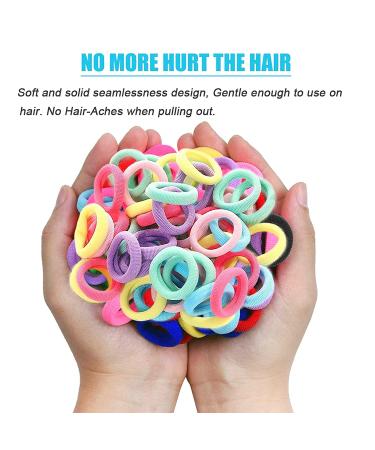 100Pcs Baby Elastics Hair Ties - Candy Color Seamless Girls Hairbands - Multi-Colored Hair Bobbles for Girls - 3cm Ponytail Holder Hair Accessories - Buy Online on GoSupps.com