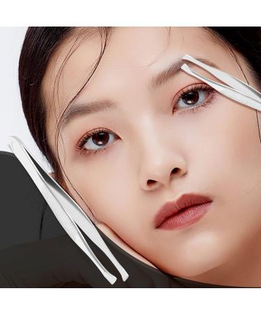 Tweezers for eyebrows depilatory tip carbon steel inclined 9 cm Color Silver - Buy Online on GoSupps.com
