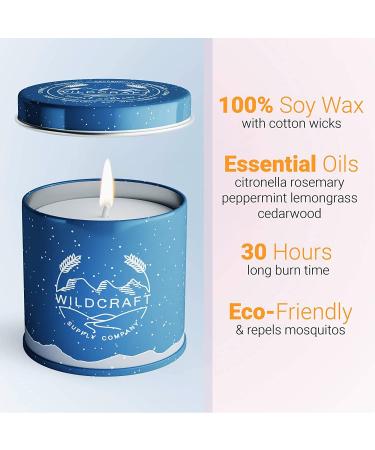 Buy Citronella Soy Wax Candle - Aromatherapy Indoor/Outdoor - Natural Ingredients with Rosemary Peppermint Lemongrass & Cedarwood - International Shipping Available - Buy Online on GoSupps.com