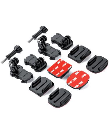 Sametop adhesive pads bracket 3m helmet adhesive mount adhesive container curved accessories compatible with GoPro hero 12 11 10 max 9 8 7 6 5 session dji osmo action cameras (12 in 1) - Buy Online on GoSupps.com