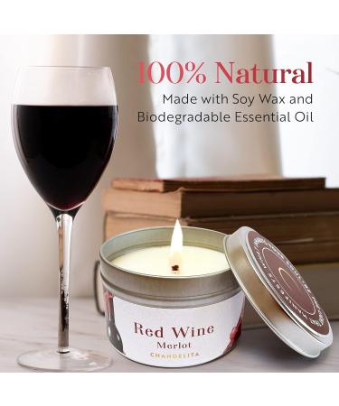 Chandelita Rotwein Merlot Candle | Natural Soy Wax | Relax & Meditate | Well-Being Fragrance - Buy Online on GoSupps.com