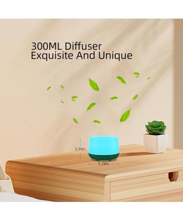 Diffofe 300ml Essential Oil Diffuser with Remote Control - Electric Aroma Humidifier - 8 Hours Quiet Operation - 7 LED Color Night Lights - Timer - Green - Buy Online on GoSupps.com