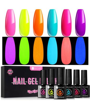 UR SUGAR Glow in The Dark Gel Nail Polish Set - 6 Halloween Neon Colours - Buy Online on GoSupps.com