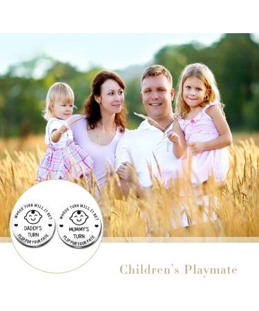 New Parents Decision Coin - Stainless Steel Flip Coin for Funny New Baby Gift - Mum Dad Gifts - Silver - Buy Online on GoSupps.com