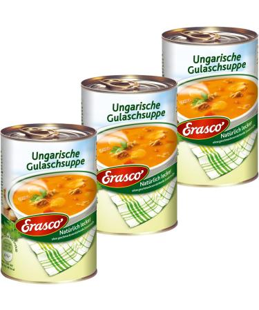 Erasco Set of 3 Fine Hungarian Goulash Soups with Mild Meat 390 ml