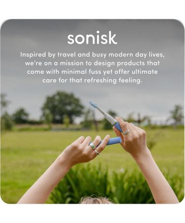 Sonisk Pulse Electric Toothbrush - Sonic Technology Battery Powered 31 000 Strokes/Minute Includes Travel Case & Brush Heads - Portable Steel Blue - Buy Online on GoSupps.com