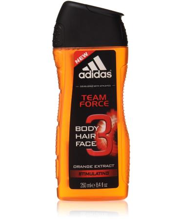 Adidas - Team Force 3-in-1 Shower Gel for Men - Energising - Shampoo - Multi-Benefits - 250 ml