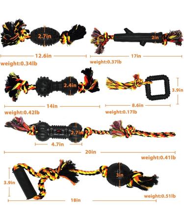 Durable Dog Chew Toys 6 Pack - Cotton Rope & Rubber Balls - Indestructible Toy for Small, Medium, Large Dogs - Tug of War & Fetching - Puppy Teething Toy & Boredom Gift - Buy Online on GoSupps.com