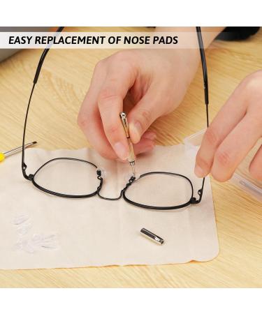 Kalione Screw-On Silicone Glasses Pads - 24 Pairs Metal Core Air Chamber Micro-Screw Cleaning Cloth & Tweezers | International Shipping - Buy Online on GoSupps.com
