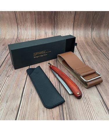 LEYMIGA Straight Razor Shaving Kit with Strop & Case - Shave Ready Straight Edge Razor Blade for Men - Vintage Classic Barber Cutthroat Razor Knife - Carbon Steel - Gift Packing Razor - Buy Online on GoSupps.com