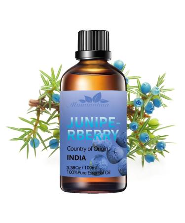 Juniper Berry Essential Oil Mumianhua Pure Juniper Essential Oil Therapeutic Grade Juniper Oil Essential Oil for Skin Hair Diffuser Humidifier Aromatherapy Spray Soap Candle Making 100 ml Juniper-100ml