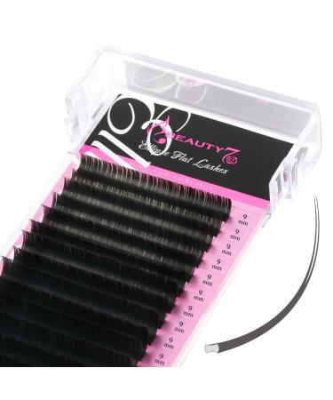 Beauty7 Flat lash eyelash extensions Ellipse Extensions individual volume individual eyelashes 16 rows split tips c curl 0.20 length 9mm 9mm 1 PC