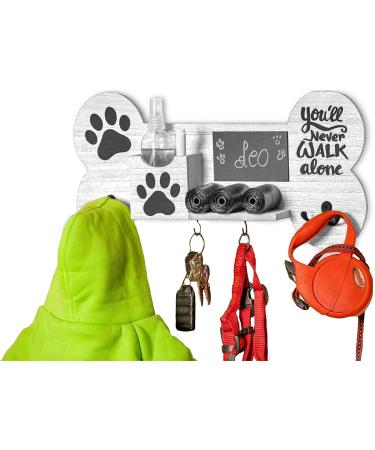 Emotiset Wooden Dog and Pet Accessories Coat Rack Customizable with Chalkboard Vintage White - Buy Online on GoSupps.com