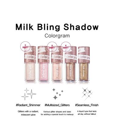 COLORGRAM Milk Bling Shadow - 07 Fairylike 0.11 fl.oz | Pigmented Liquid Glitter Eyeshadow for Long-lasting Shimmer - Daily & Party Makeup with Multi-dimensional Metallic Finish - Buy Online on GoSupps.com