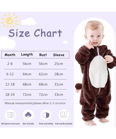 COOKY.D Unisex Winter Animal Hooded Baby Romper - Brown Squirrel (18-24 Months) - Buy Online on GoSupps.com