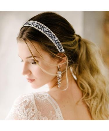 WLLHYF Rhinestone Headband Jeweled Bling Beaded Wide Hair Band Wedding Birthday Headpiece Silver Sparkly Sequin Crystal Hairband Halloween Day Glitter Sparkle Bridal Dress Easter Party Women Girl - Buy Online on GoSupps.com