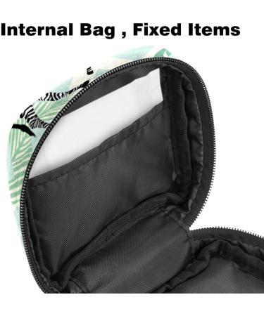 Multicolored Portable Storage Bags for Women's Bandages & Menstrual Products | Zebra Leaves & Green-White Waves | Perfect for School & Office - Buy Online on GoSupps.com