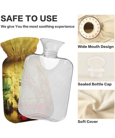 Naanle London Big Ben Heat Bottle - 1L Transparent Hot Water Bottle for Bed Hand & Feet Warmer - Pain Relief & Cold Therapy - Buy Online on GoSupps.com