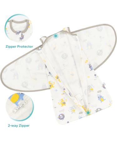 ZIGJOY Baby Swaddle Wearable Blanket 0.5 Tog 100% Cotton for Newborn 0-6 Months - Buy Online on GoSupps.com