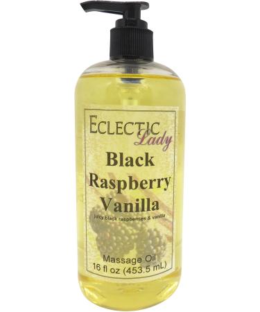 Black Raspberry Vanilla Massage Oil 16 oz with Sweet Almond Oil and Jojoba Oil Preservative Free Perfect for Aromatherapy and Relaxation 16 Ounce