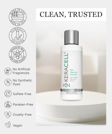 Keracell Pore Clearing Cleanser - Pore Cleanser & Minimizer with Salicylic Acid & Panthenol - Acne Cleanser Face Wash with MHCsc Technology - Moisturizes Decreases Oil & Removes Impurities - 4 oz - Buy Online on GoSupps.com