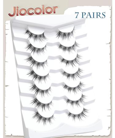 Natural Look Strip Lashes - Wispy Eyelashes 13mm & 12mm | Foxy Eye & Cat Eye Effect | 7 Pairs of Premium Quality | International Shipping Available - Buy Online on GoSupps.com
