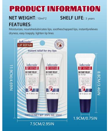  LYSdefeu Lip Repair Gel-2 Moisturizing Lip Balm Fragrance Free for Day and Night Lip Care Moisturizing Balm Kit for Dry and Chapped Lip Repair 10ml x 2 Pcs - Buy Online on GoSupps.com
