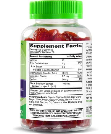 21st Century VitaJoy Gummies Sambucus Elderberry - 60 Vegetarian Gummies for Immune Support - Buy Online on GoSupps.com