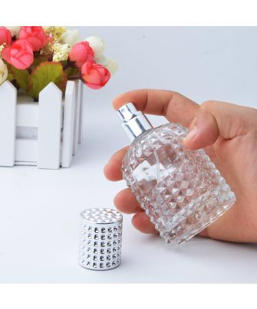 Enslz Perfume Fragrance Cologne Atomizer Empty Refillable Glass Bottle Fine Mist Silver Sprayer 50ml (Silver) - Buy Online on GoSupps.com