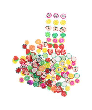 Housoutil 4 Packs Nail Art Polymer Clay Nail Art Craft Diy Nail Decoration Fruit Pattern Nail Decorations Diy Fruit Nail Art Fruit Slices Resin 3d Manicure 11X7cm Colorful