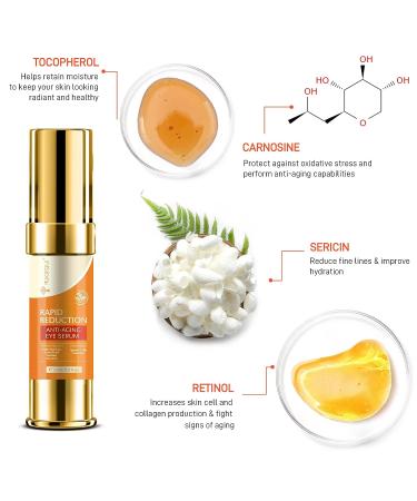 RUIGEQIJI Rapid Reduction Eye Serum Puffy Eyes & Bags Treatment for Men and Women Dark Circle Remover & Wrinkle Filler 20ml - Buy Online on GoSupps.com