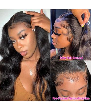 24 Inch Body Wave HD Lace Front Wig | 180 Density Pre Plucked Brazilian Human Hair | Transparent Glueless Lace Front Wig for Black Women - Buy Online on GoSupps.com