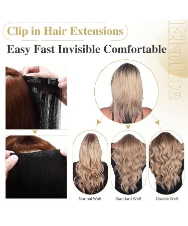 Elailite 100% Remy Human Hair Clip in Extensions - Double Wefts Thick Volume 35cm 120g - #1B Natural Black - Buy Online on GoSupps.com