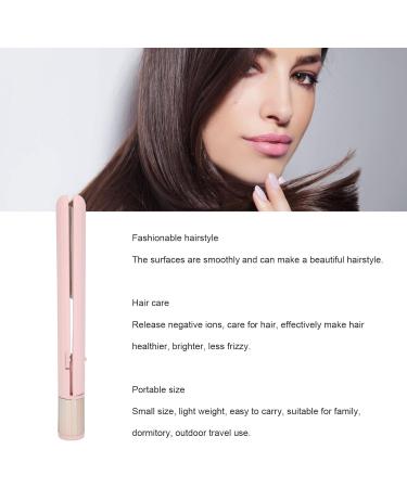 Mini Hair Straightener 2 in 1 - Portable USB Flat Iron & Curler - Adjustable Temperature - Perfect for Travel & Dormitory - Cute Pink Design - Buy Online on GoSupps.com