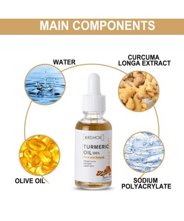 2PCS Turmeric Dark Spot Corrector Serum Oil - Natural Repair & Moisturizing Face & Body Treatment (30ml - Buy Online on GoSupps.com