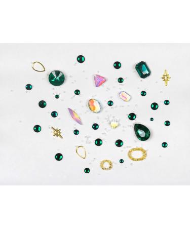 Buy Nailart Rhinestones & Overlays Mix Green | Unique Nail Art Designs for Stunning Manicures - Buy Online on GoSupps.com